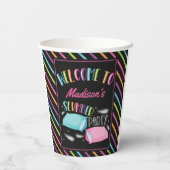 レインボーネオンスランバーパーティースレポバーパーソナライズされた 紙コップ (裏面)