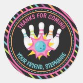 レインボーネオンボウリングバースデーパーティー感謝祭 ラウンドシール (正面)