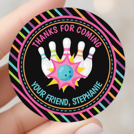 レインボーネオンボウリングバースデーパーティー感謝 ラウンドシール