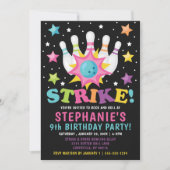 レインボーネオンボウリングバースデーパーティー 招待状 (正面)