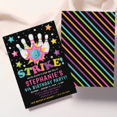 レインボーネオンボウリングバースデーパーティー 招待状