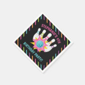 レインボーネオンボウリング誕生日パーティー スタンダードカクテルナプキン (角)