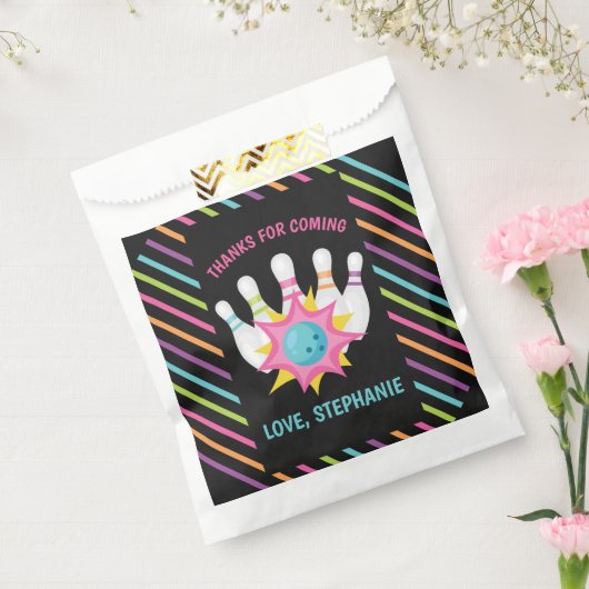レインボーネオンボーリングバースデーパーティーありがとう フェイバーバッグ (封をした状態)