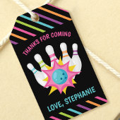 レインボーネオンボーリングバースデーパーティーメッセージカード ギフトタグ