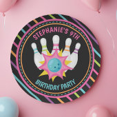 レインボーネオンボーリングバースデーパーティー ペーパープレート