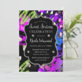 レインボーネオン抽象芸術グリッタースウィート16 招待状 (スタンド正面)