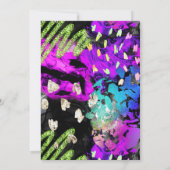 レインボーネオン抽象芸術グリッターフレームキンセアニェラ 招待状 (裏面)