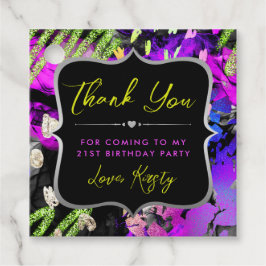 レインボーネオン抽象芸術グリッターフレーム誕生日 フェイバータグ