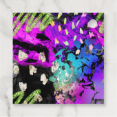 レインボーネオン抽象芸術グリッターフレーム誕生日 フェイバータグ (裏面)