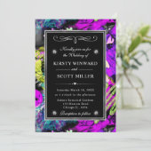 レインボーネオン抽象芸術グリッター結婚フレーム 招待状 (スタンド正面)