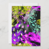 レインボーネオン抽象芸術グリッター21歳 招待状 (裏面)