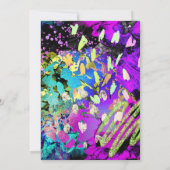 レインボーネオン抽象芸術グリッター21歳 招待状 (裏面)