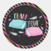 レインボーネオン スリープパーティー お泊まり会 感謝 ラウンドシール (正面)