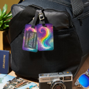 レインボーネブラフロースパークリコスミック宇宙LGBTQ ラゲッジタグ