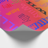 レインボーネームコラージュ🎁アメージングワードクラウドおもしろいFab ラッピングペーパー (角)