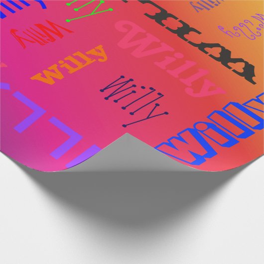 レインボーネームコラージュ🎁アメージングワードクラウドおもしろいFab ラッピングペーパー (角)