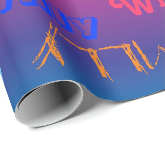 レインボーネームコラージュ🎁アメージングワードクラウドおもしろいFab ラッピングペーパー (ロールコーナー)