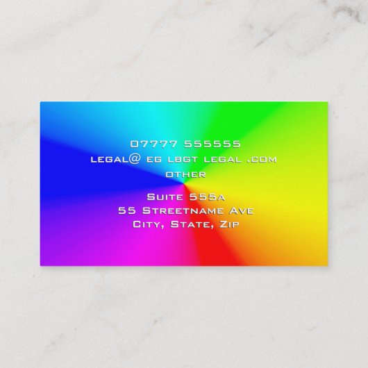 レインボーネームプレートLGBT弁護士法サービス 名刺 (裏面)