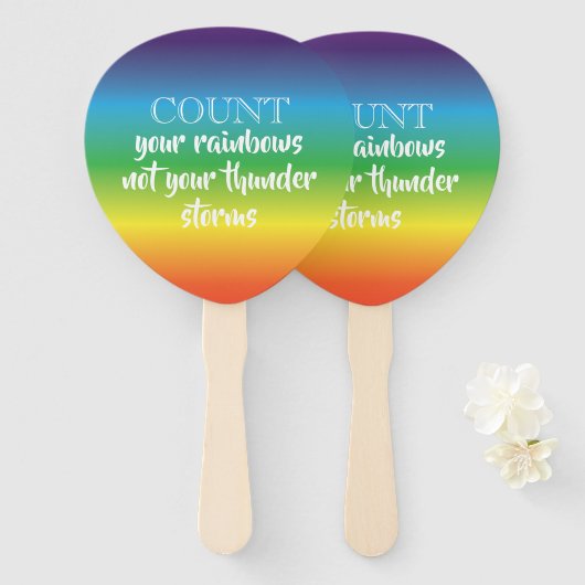 レインボーノンストームをカウント引用文ファン ハンドファン (正面&裏面)