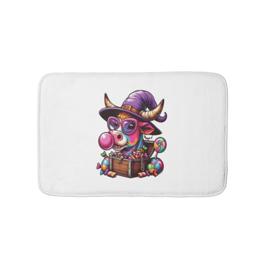 レインボーハイランドカウハロウィーン バスマット (正面)