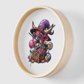 レインボーハイランドカウハロウィーン 壁時計 (傾斜)