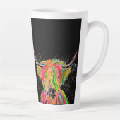 レインボーハイランド牛の水の色の自然ファーム動物 カフェラテマグ (右)