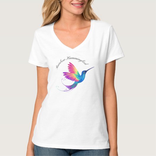 レインボーハチドリTシャツデザイン Tシャツ (正面)