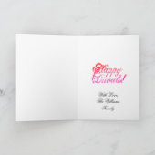 レインボーハッピーディワリカラフルキャンドル カード (内部)