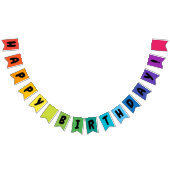 レインボーハッピーバースデーおもしろい色の記号 バンティングフラッグ (全)