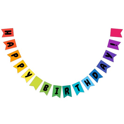 レインボーハッピーバースデーおもしろい色の記号 バンティングフラッグ (全)
