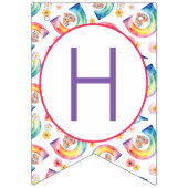 レインボーハッピーバースデーバンティンバナー バンティングフラッグ (第2の旗)