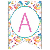 レインボーハッピーバースデーバンティンバナー バンティングフラッグ (第3の旗)