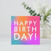 レインボーハッピーバースデーモダンシンプル シーズンカード (スタンド正面)