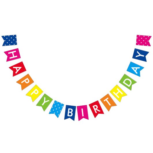 レインボーハッピーバースデー バンティングフラッグ (全)