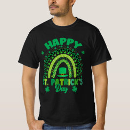 レインボーハッピーSt patricks dayシャムロックレプレシャン Tシャツ