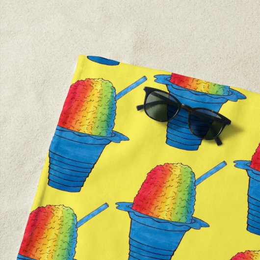 レインボーハワイアンレインボーシェアアイスデザートハワイ ビーチタオル (インサイチュ)