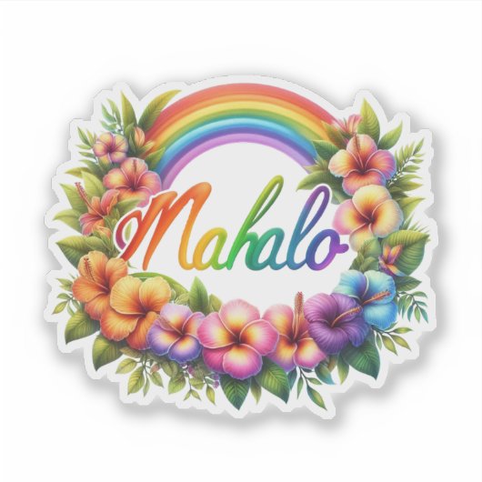 レインボーハワイマハロ シール (正面)