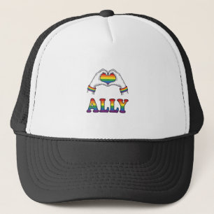 レインボーハンズハートビンテージPride Tシャツデザイン キャップ