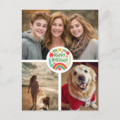 レインボーハンドドローかわいいカスタム休日の写真3 ポストカード (正面)