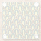 レインボーハンドドロー:ヴィンテージシームレスチャーム。 ガラスコースター (裏面)