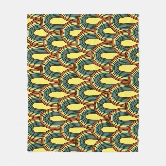 レインボーハンドドロー:ヴィンテージシームレスチャーム。 フリースブランケット (正面)