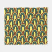 レインボーハンドドロー:ヴィンテージシームレスチャーム。 フリースブランケット (正面(横))