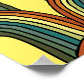 レインボーハンドドロー：ヴィンテージシームレスチャーム。 ポスター (角)