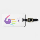 レインボーハンドプリントパステル ラゲッジタグ (正面横)