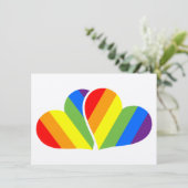 レインボーハーツプライドポストカード – LGBTQ+ の愛と平等 (スタンド正面)