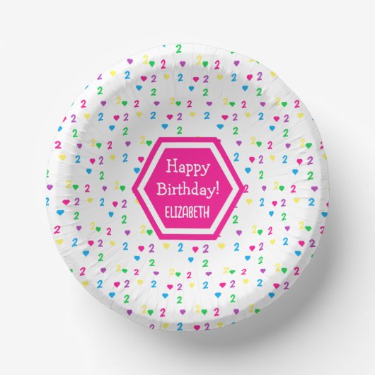レインボーハーツ2歳の誕生日 ペーパーボウル (正面)