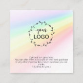 *~*レインボーハートありがとうブランディング エンクロージャーカード (裏面)