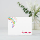 レインボーハートおもしろいふりかけお洒落ベビーシャワー サンキューカード (スタンド正面)