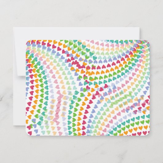 レインボーハートおもしろいふりかけお洒落ベビーシャワー サンキューカード (裏面)