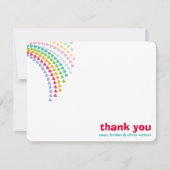 レインボーハートおもしろいふりかけお洒落ベビーシャワー サンキューカード (正面)